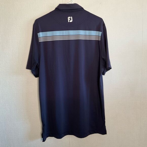 FootJoy Shirt Mens Size Large Golf Polo Navy Night Blue Short Sleeve Performance - Picture 7 of 9